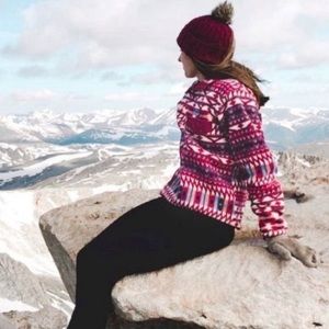 Rare Patagonia Synchilla Pullover Fleece Kuta Klash Dark Red Fall 2018